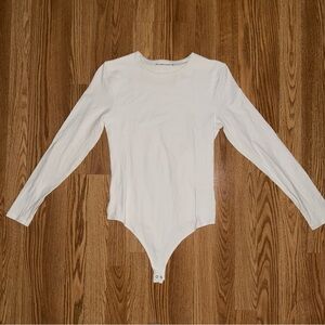 Abercrombie White Long Sleeve Bodysuit